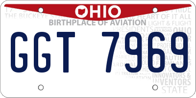 OH license plate GGT7969