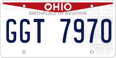 OH license plate GGT7970