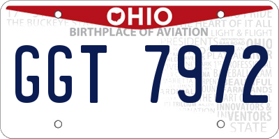 OH license plate GGT7972