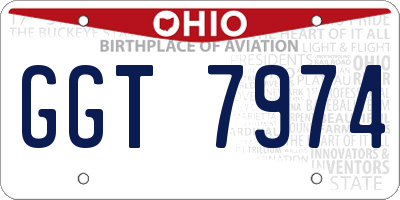OH license plate GGT7974