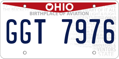 OH license plate GGT7976