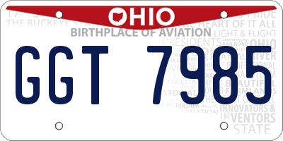OH license plate GGT7985