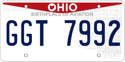 OH license plate GGT7992