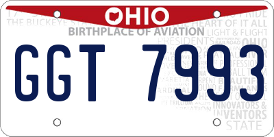 OH license plate GGT7993