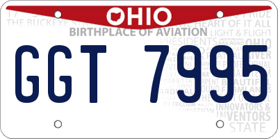 OH license plate GGT7995