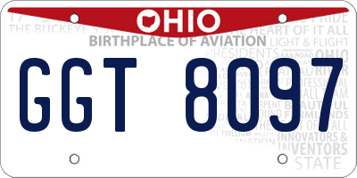 OH license plate GGT8097
