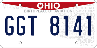 OH license plate GGT8141