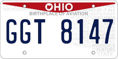 OH license plate GGT8147