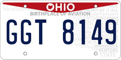 OH license plate GGT8149