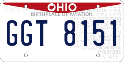 OH license plate GGT8151