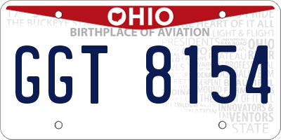 OH license plate GGT8154