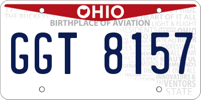 OH license plate GGT8157