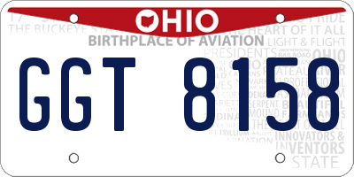 OH license plate GGT8158