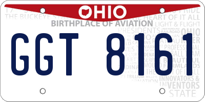 OH license plate GGT8161