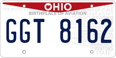 OH license plate GGT8162