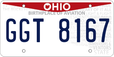 OH license plate GGT8167