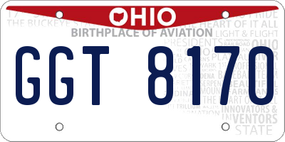 OH license plate GGT8170
