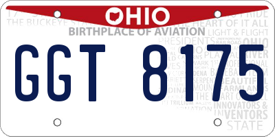 OH license plate GGT8175
