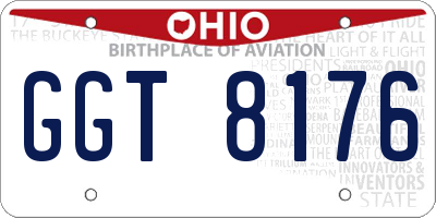 OH license plate GGT8176