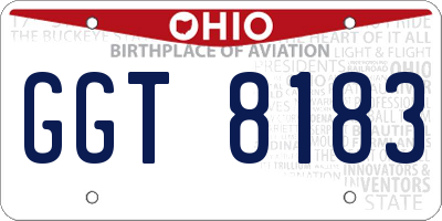 OH license plate GGT8183