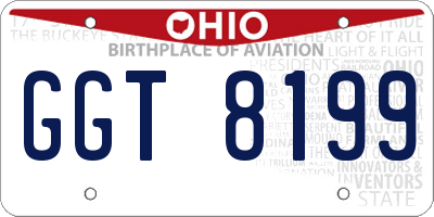 OH license plate GGT8199