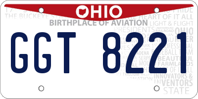 OH license plate GGT8221