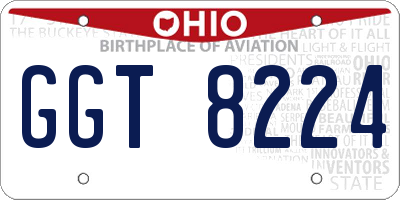 OH license plate GGT8224