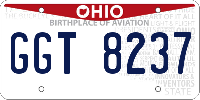 OH license plate GGT8237