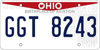 OH license plate GGT8243