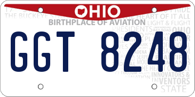 OH license plate GGT8248