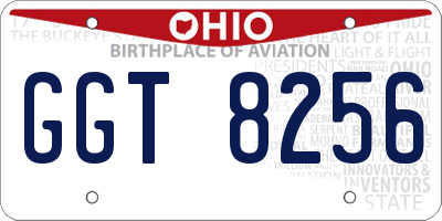 OH license plate GGT8256