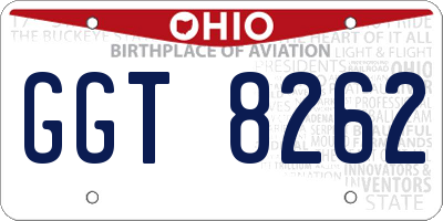 OH license plate GGT8262