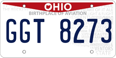 OH license plate GGT8273