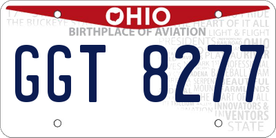 OH license plate GGT8277