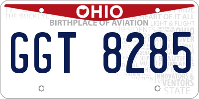OH license plate GGT8285