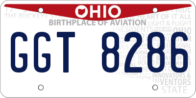 OH license plate GGT8286