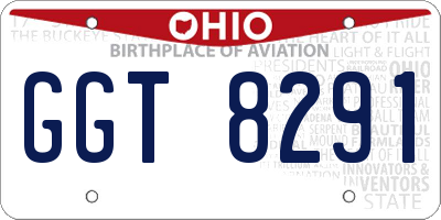 OH license plate GGT8291