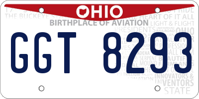 OH license plate GGT8293