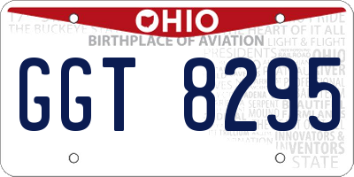 OH license plate GGT8295