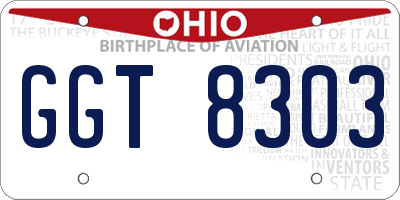 OH license plate GGT8303