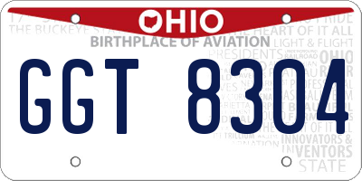 OH license plate GGT8304