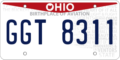 OH license plate GGT8311