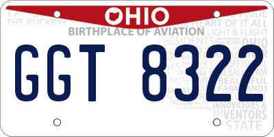 OH license plate GGT8322