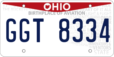 OH license plate GGT8334