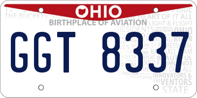 OH license plate GGT8337