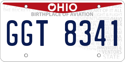 OH license plate GGT8341
