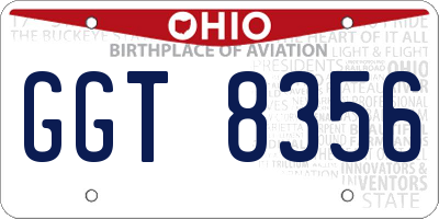 OH license plate GGT8356