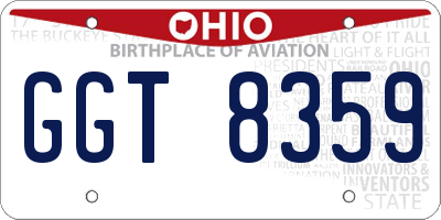 OH license plate GGT8359
