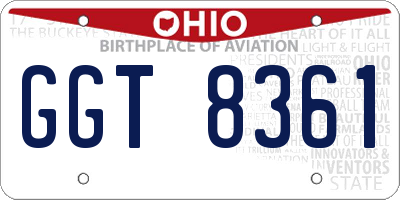 OH license plate GGT8361