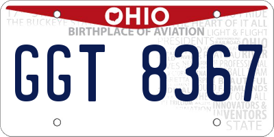 OH license plate GGT8367